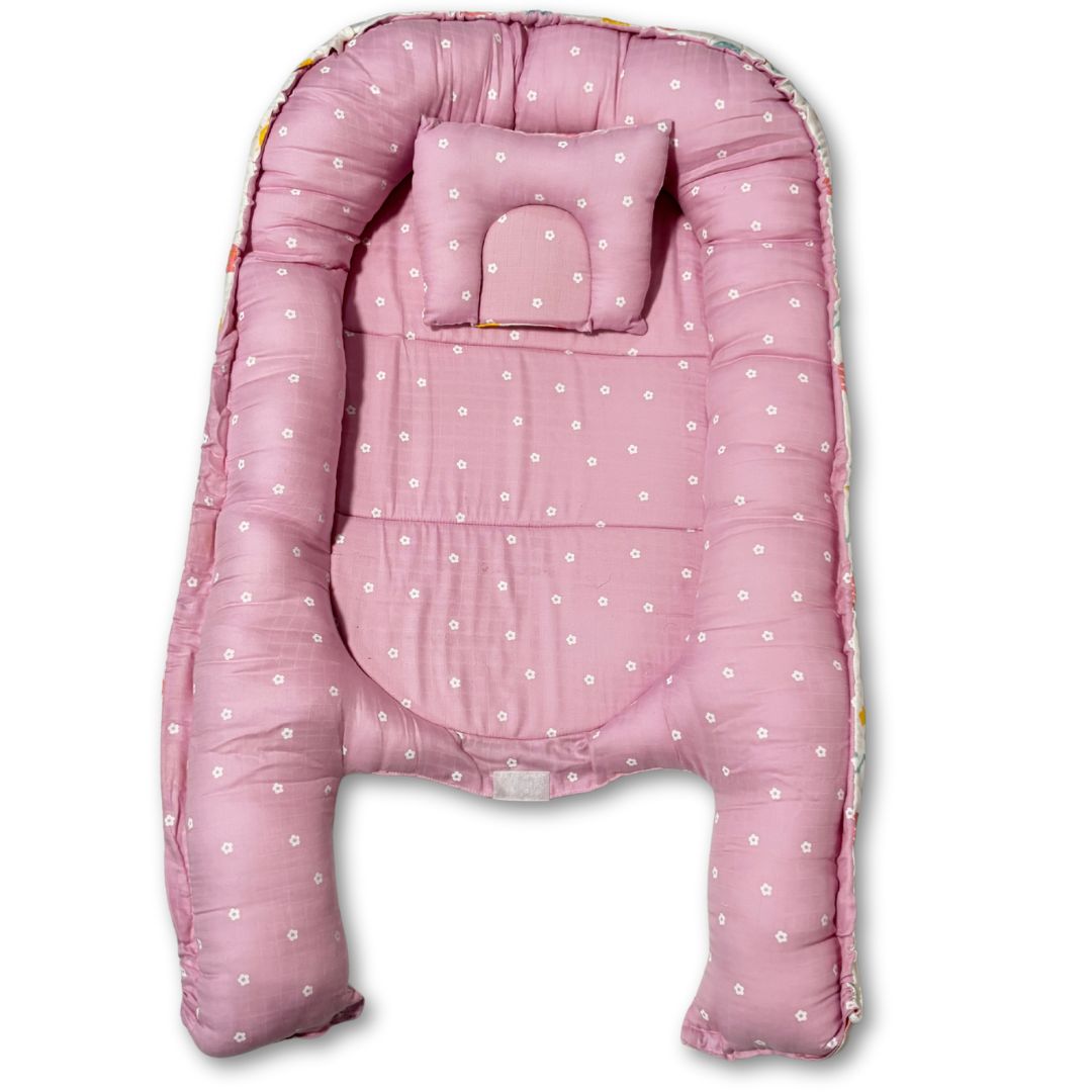 Printed Cotton Portable & Foldable Reversible Sleeping Bed Nest
