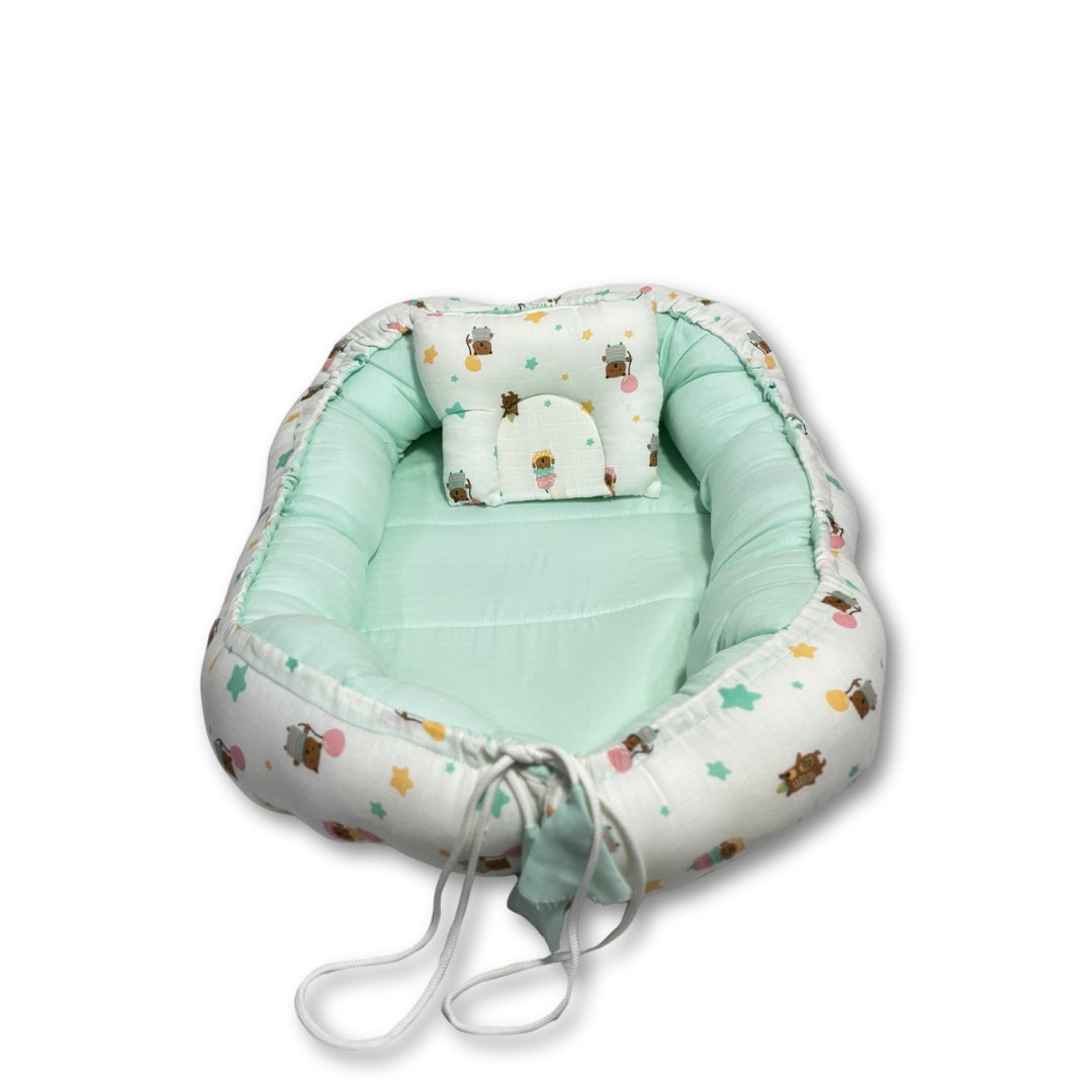 Printed Cotton Portable & Foldable Reversible Sleeping Bed Nest
