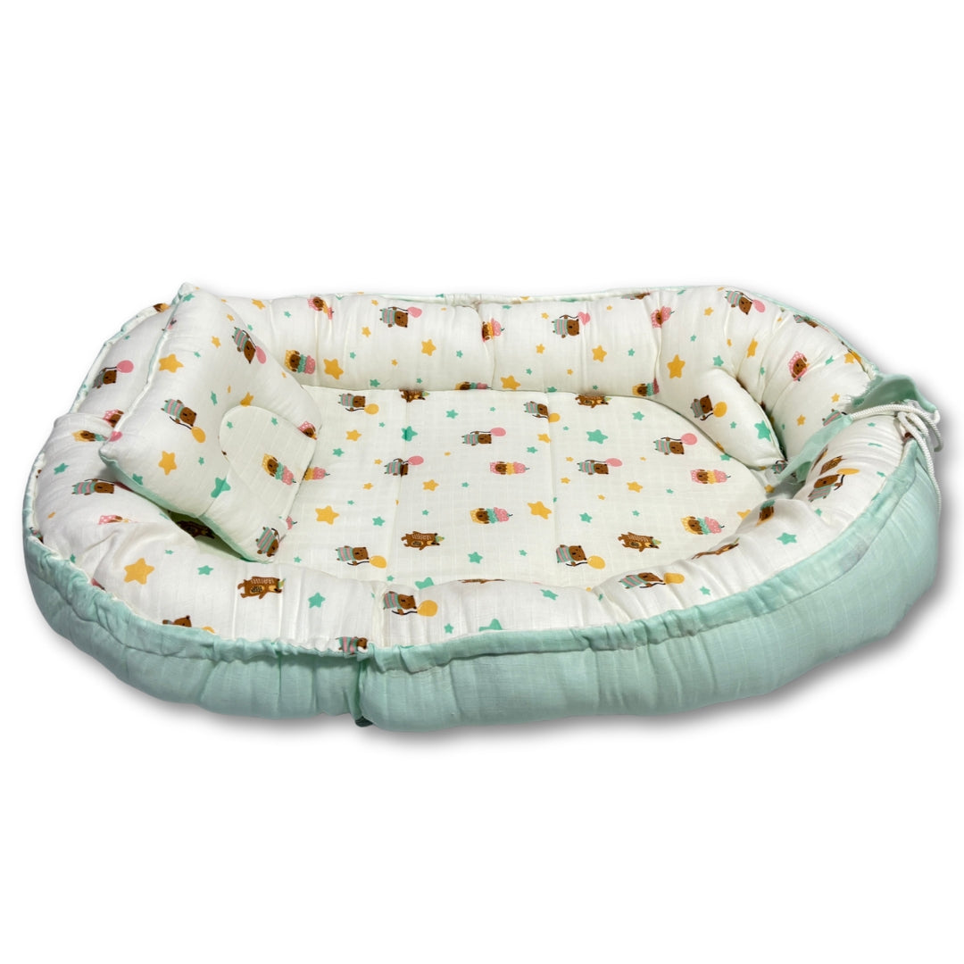Printed Cotton Portable & Foldable Reversible Sleeping Bed Nest