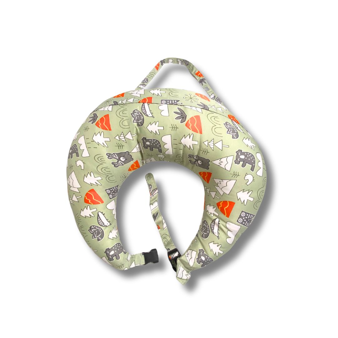 Printed Cotton Maternity Pillow with Infant Support Cushion
