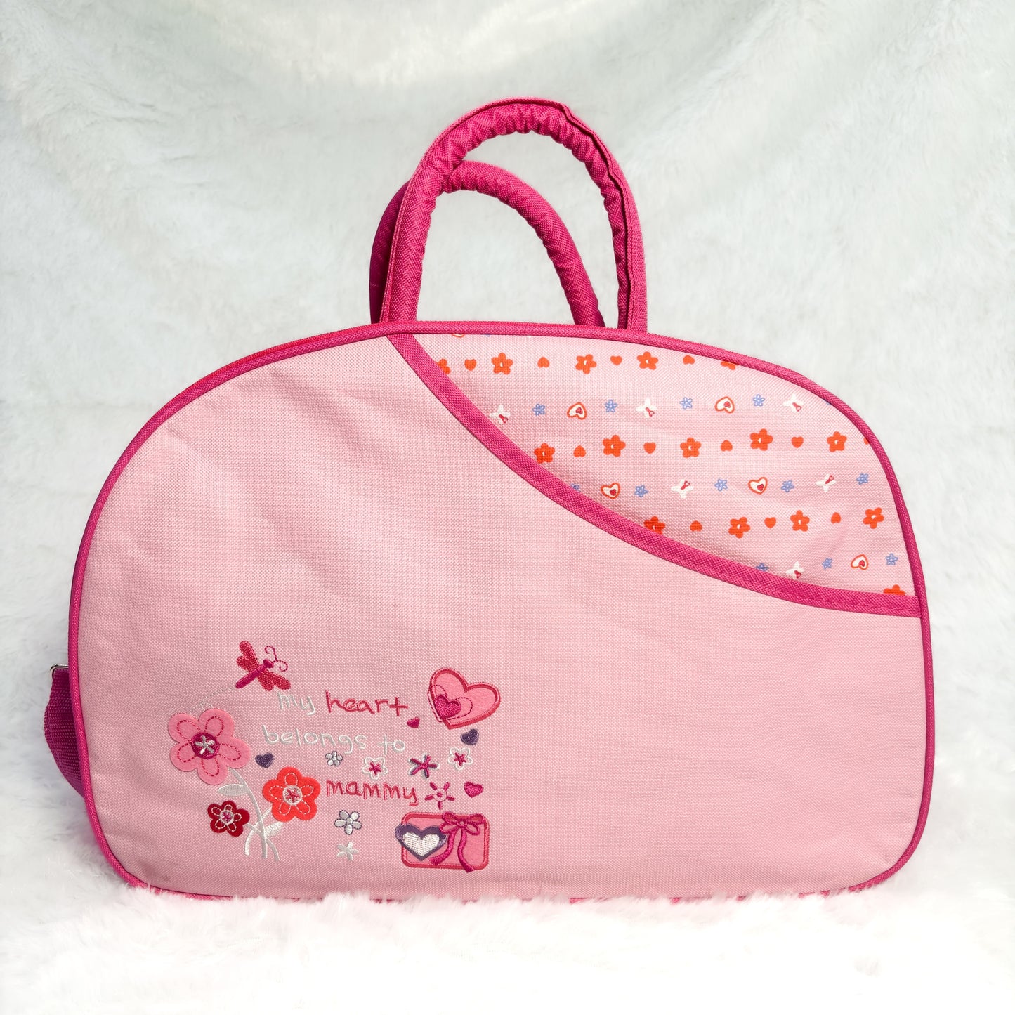 Kids Pink Floral Printed Diaper Bag