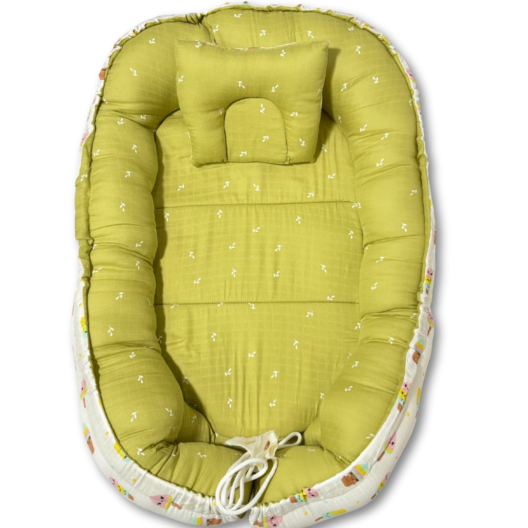 Printed Cotton Portable & Foldable Reversible Sleeping Bed Nest