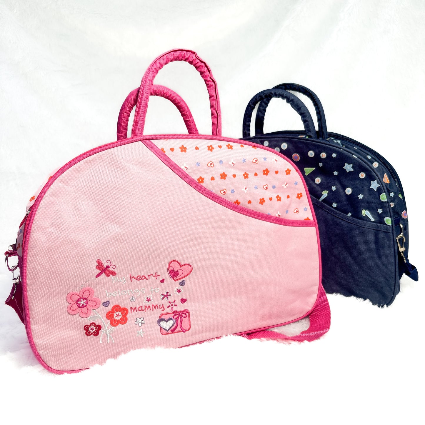 Kids Pink Floral Printed Diaper Bag