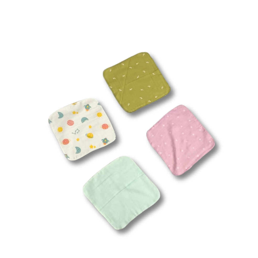 Unisex Kids Organic Cotton Hankies – Pack of 4 | Soft & Reusable