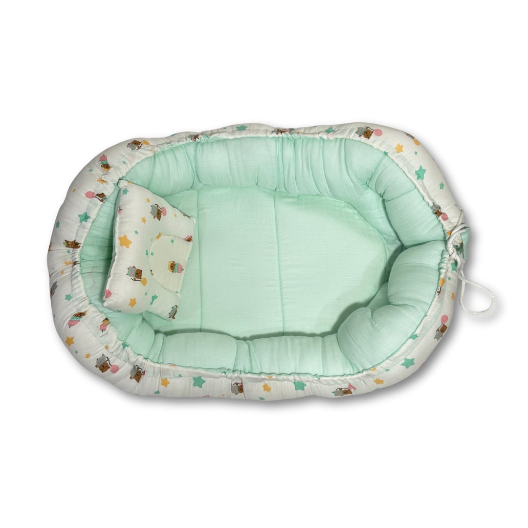Printed Cotton Portable & Foldable Reversible Sleeping Bed Nest