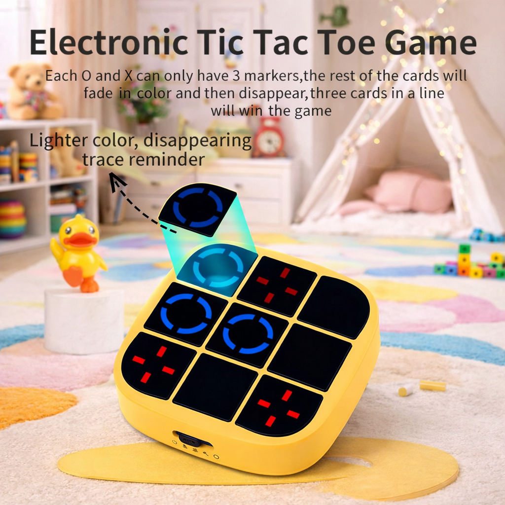 LetsAdore Electronic Tic Tac Toe Bolt Game | 3-in-1 Handheld Puzzle Console for Kids & Adults