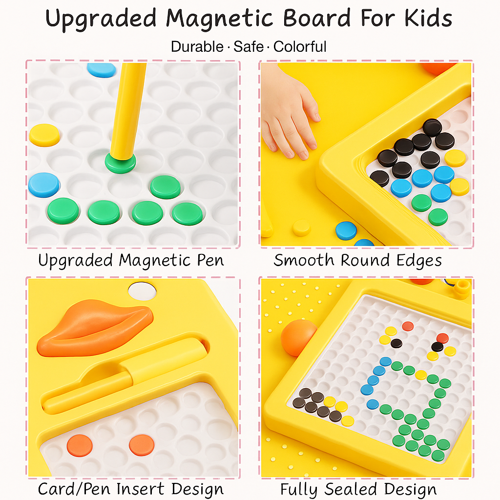 Toy Imagine Duck Magnetic Drawing Board | Montessori Dot Magpad for Kids & Toddlers- LetsAdore