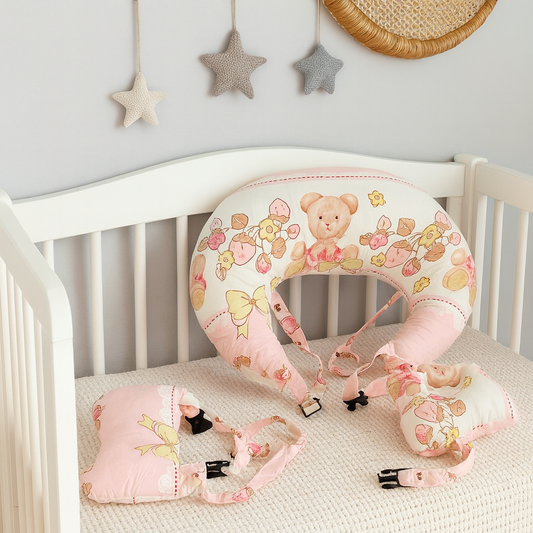 Printed Cotton Maternity Pillow with Infant Support Cushion