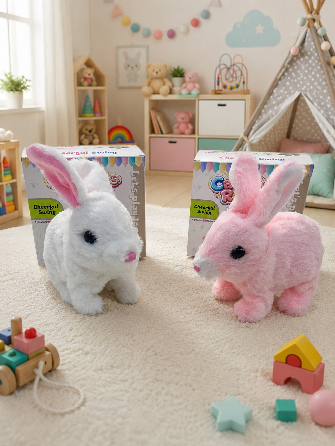 Interactive Walking Rabbit Toy for Kids – Cute Hopping Bunny with Sound | Fun & Engaging Gift for Boys & Girls