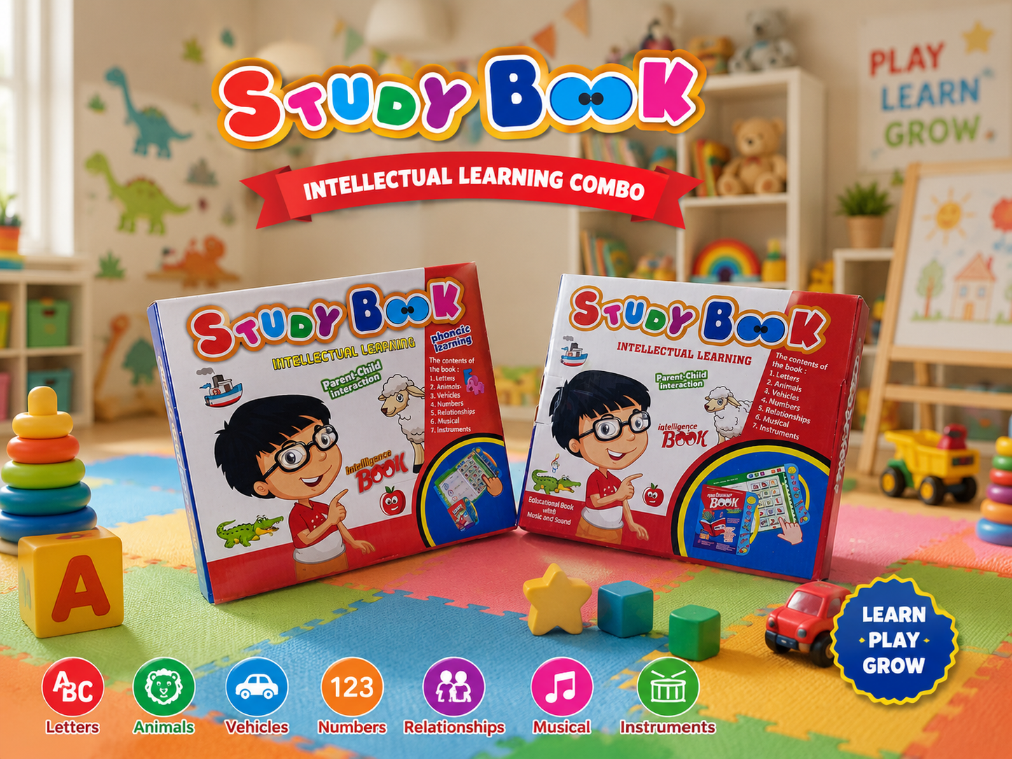 Fun Musical Study Book for Toddlers | Early Learning Sound Book- LetsAdore