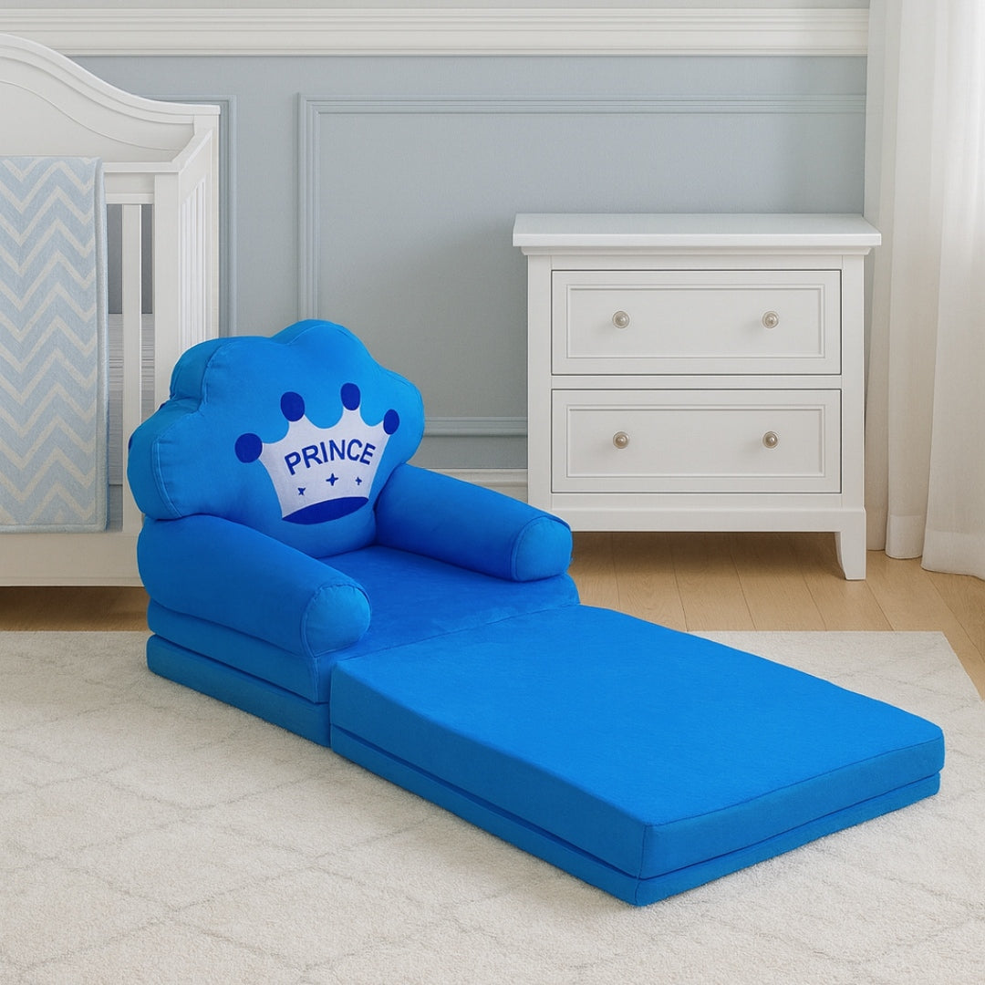 Kids Foldable Cartoon Princess Sofa Cum Bed | Lightweight Fiber Sofa for Kids Room