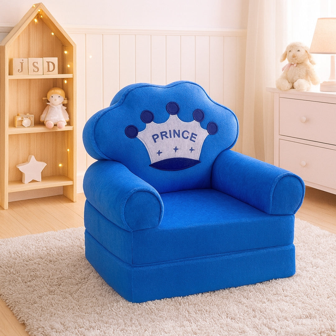 Kids Foldable Cartoon Princess Sofa Cum Bed | Lightweight Fiber Sofa for Kids Room