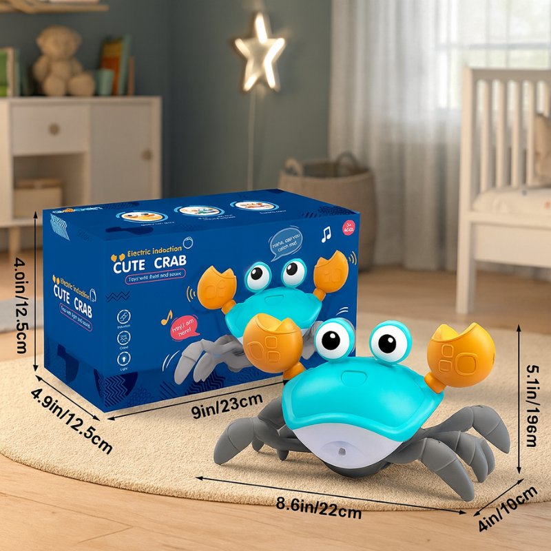 Blue Crawling Crab Musical Toy | Rechargeable Interactive Moving Toy with Sound & Lights | Early Learning Fun Toy for Kids 3+ | Improves Hand-Eye Coordination | Perfect Gift Toy β LetsAdore