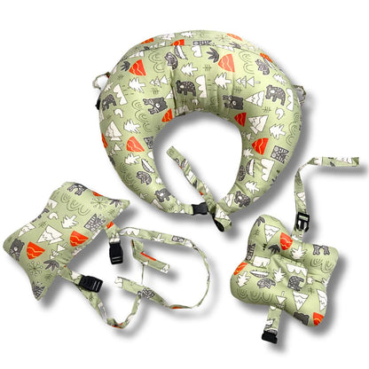 Printed Cotton Maternity Pillow with Infant Support Cushion