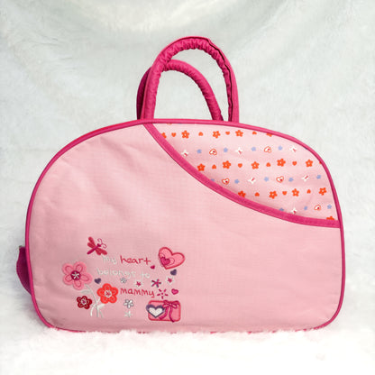 Kids Pink Floral Printed Diaper Bag