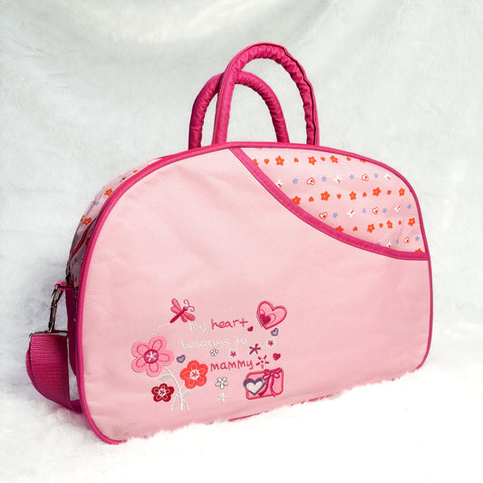 Kids Pink Floral Printed Diaper Bag