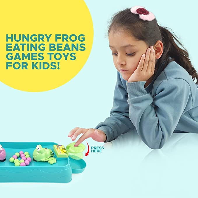 Hungry Frog Indoor Game for Kids | Family Board Game | Frog Toys for Kids Activity | 2 Player Fun Interactive Frog Eat Beans Game | Gift for Girls and Boys