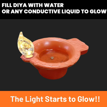 LED Water Sensor Reflection Diya – Set of 12