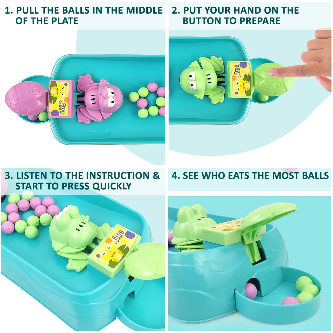 Hungry Frog Indoor Game for Kids | Family Board Game | Frog Toys for Kids Activity | 2 Player Fun Interactive Frog Eat Beans Game | Gift for Girls and Boys