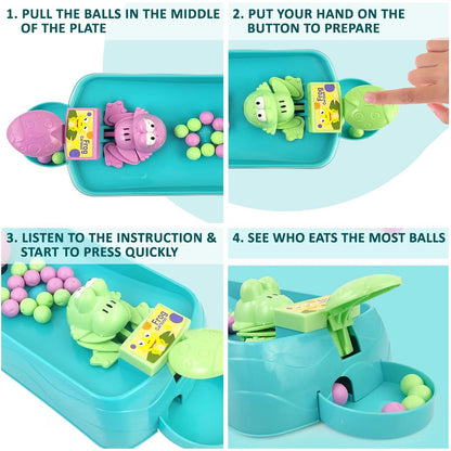 Hungry Frog Indoor Game for Kids | Family Board Game | Frog Toys for Kids Activity | 2 Player Fun Interactive Frog Eat Beans Game | Gift for Girls and Boys