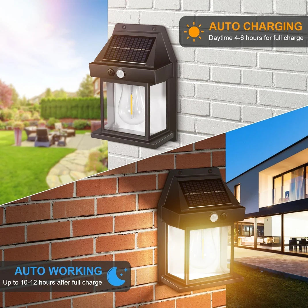 Solar Wall Lantern – 3 Modes Decorative Outdoor Light