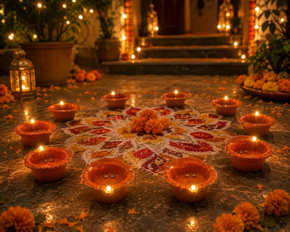 LED Water Sensor Reflection Diya – Set of 12