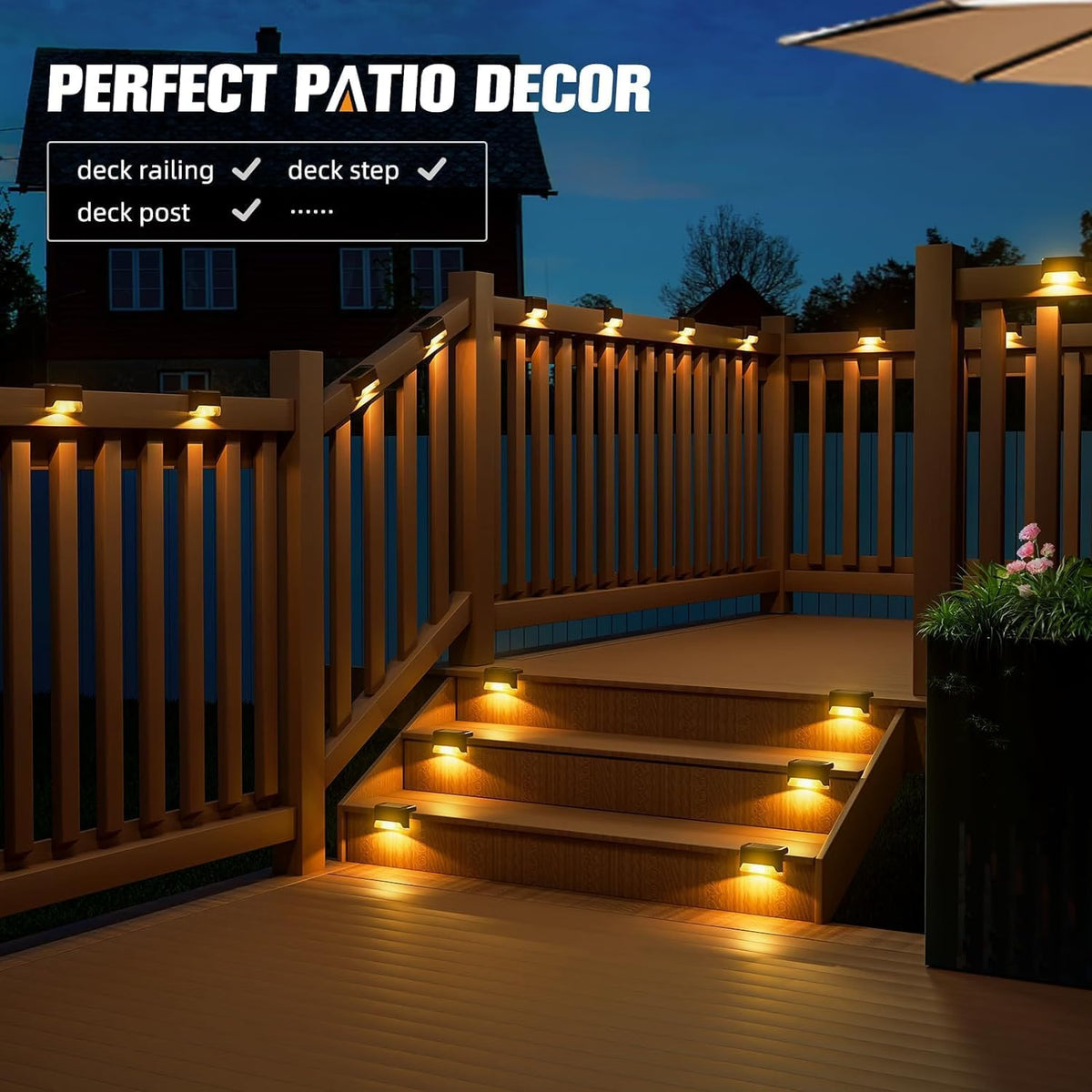 SolarGlow Outdoor Wall & Stair Lights – Solar Powered Decorative Lights for Garden, Balcony, Patio & Pathway