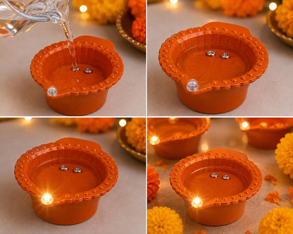 LED Water Sensor Reflection Diya – Set of 12
