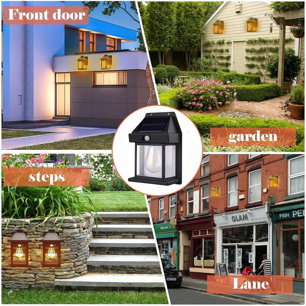 Solar Wall Lantern – 3 Modes Decorative Outdoor Light