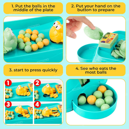 Hungry Frog Indoor Game for Kids | Family Board Game | Frog Toys for Kids Activity | 2 Player Fun Interactive Frog Eat Beans Game | Gift for Girls and Boys