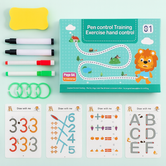 LetsAdore Magical Tracing Workbook Set | Reusable Alphabet & Number Writing Book for Kids- (64 Pages)