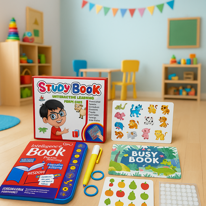 LetsAdore Busy Book + Musical Study Book Combo | Learning Toy Set for Toddlers