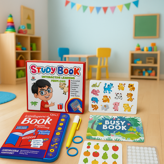 LetsAdore Busy Book + Musical Study Book Combo | Learning Toy Set for Toddlers