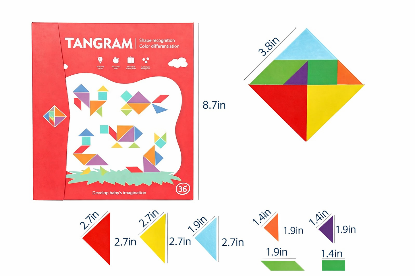 LetsAdore Magnetic Tangram Puzzle Mind Game for Kids 8–12 Years | Educational Brain Booster Logic Toy | Travel & Gift Game