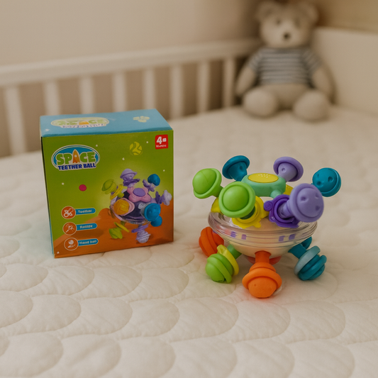 Baby Teething Toy – Space Teether Ball | Soft, Safe & BPA-Free Teether for Infants