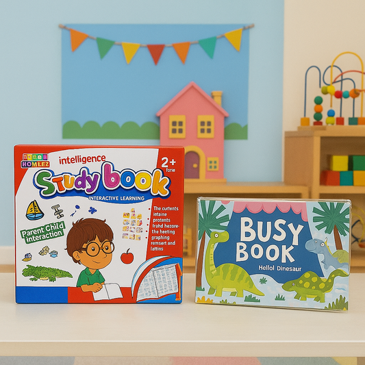 LetsAdore Busy Book + Musical Study Book Combo | Learning Toy Set for Toddlers