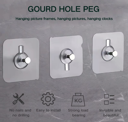 Multi-Purpose Self Adhesive Wall Hooks – Strong No-Drill Hooks for Home & Wall Organization