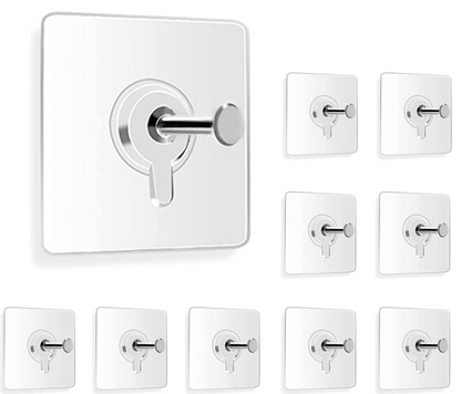 Multi-Purpose Self Adhesive Wall Hooks – Strong No-Drill Hooks for Home & Wall Organization