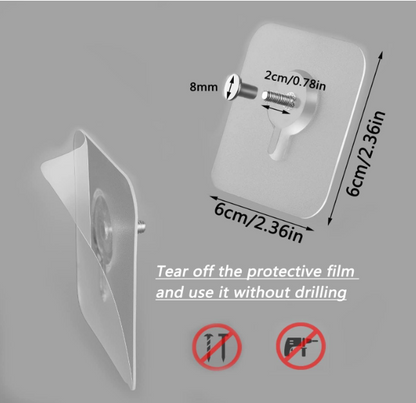 Multi-Purpose Self Adhesive Wall Hooks – Strong No-Drill Hooks for Home & Wall Organization