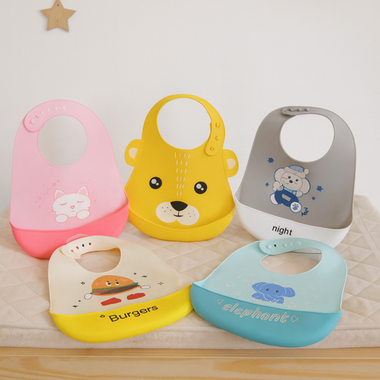 Silicone Baby Bib for Feeding with Adjustable Neckline | LetsAdore