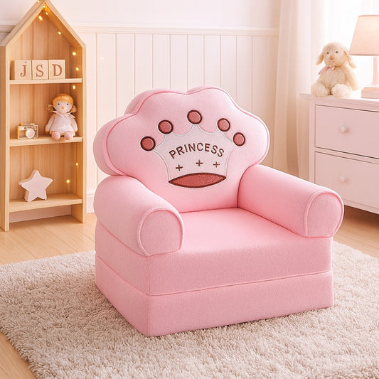 Kids Foldable Cartoon Princess Sofa Cum Bed | Lightweight Fiber Sofa for Kids Room