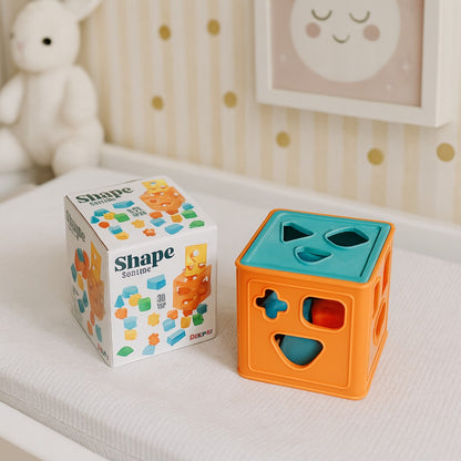 Shape Sorting Cube Senior – 20 Blocks, 10 Shapes, 6-Sided Learning Toy for Kids