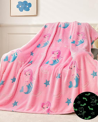 LetsAdore Glow-in-the-Dark Kids Blanket | Soft Flannel Fleece | Cozy All-Season Radium Throw | Perfect Gift for Boys & Girls