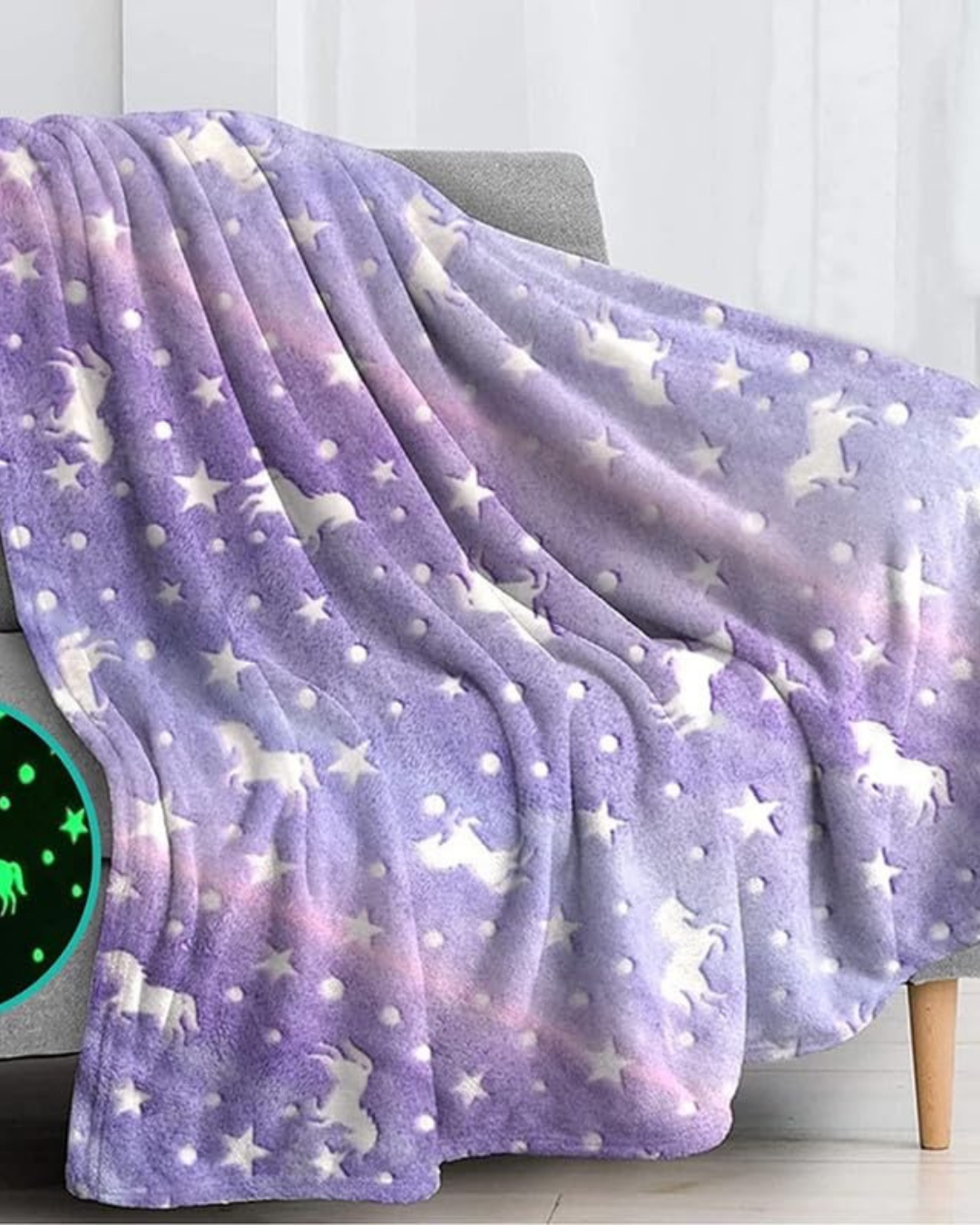 LetsAdore Glow-in-the-Dark Kids Blanket | Soft Flannel Fleece | Cozy All-Season Radium Throw | Perfect Gift for Boys & Girls