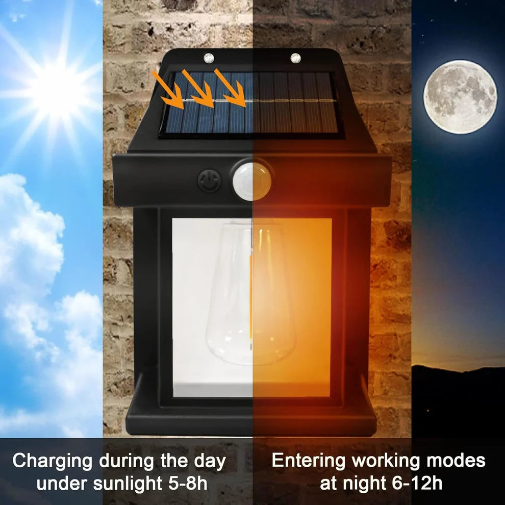 Solar Wall Lantern – 3 Modes Decorative Outdoor Light
