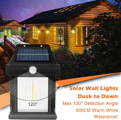 Solar Wall Lantern – 3 Modes Decorative Outdoor Light