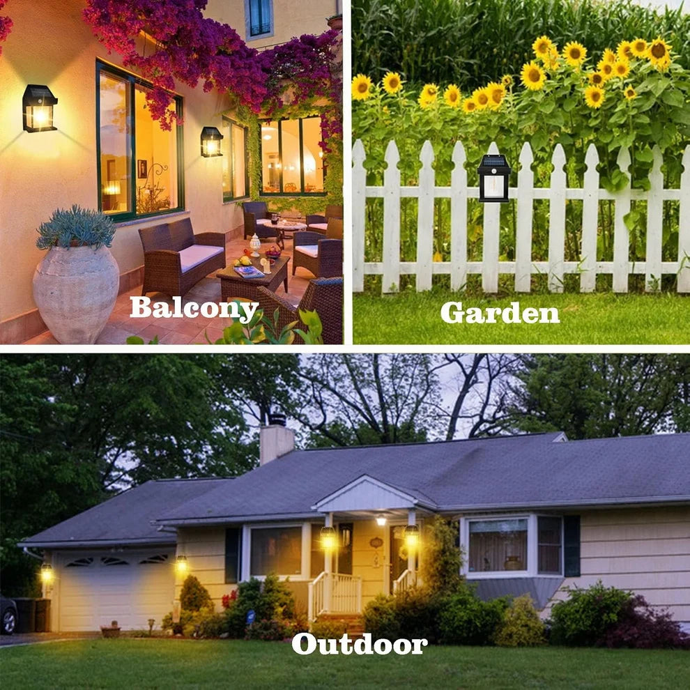 Solar Wall Lantern – 3 Modes Decorative Outdoor Light