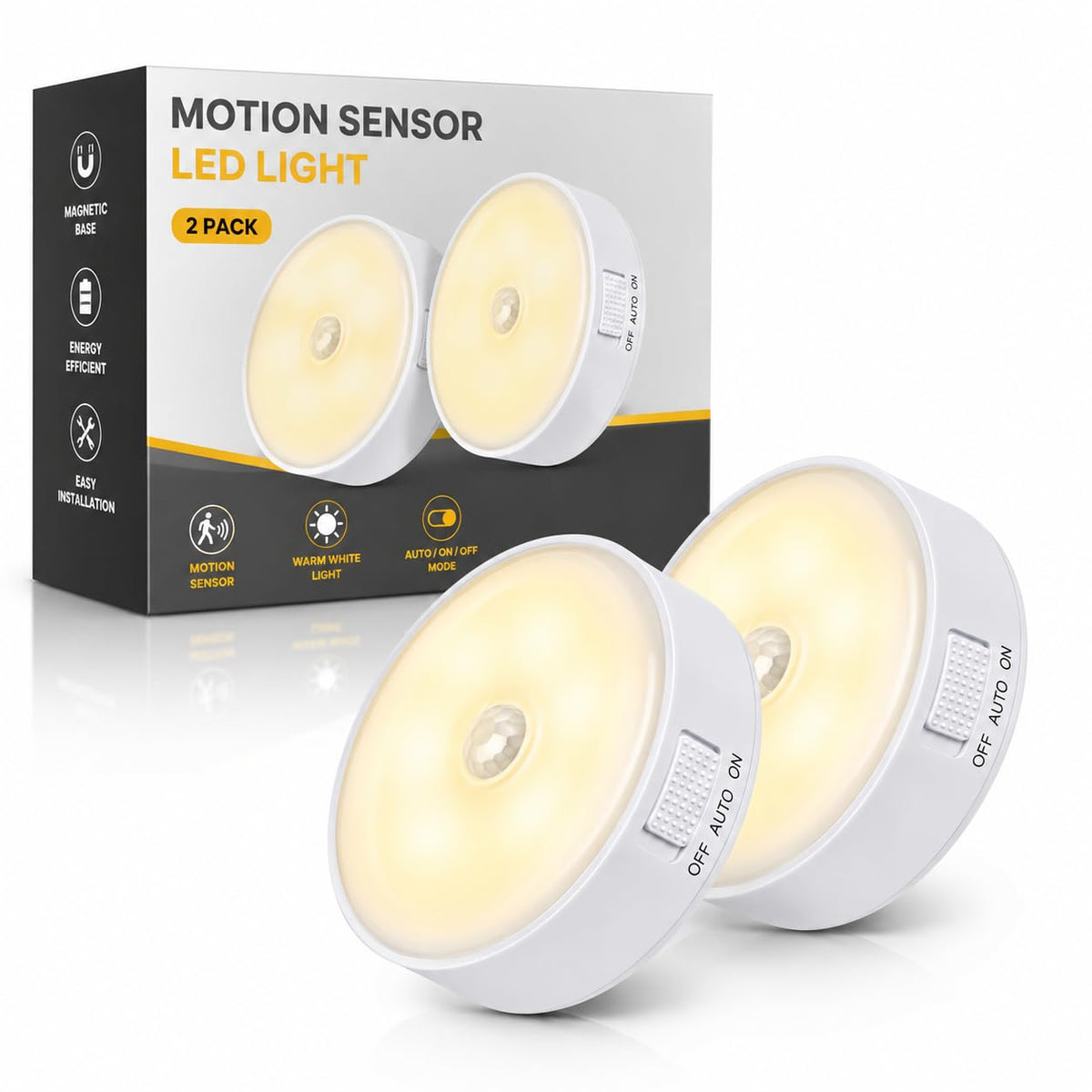 Motion Sensor LED Light – Automatic Light with Magnetic Base for Home, Kitchen, Bedroom, Wardrobe & Stairs