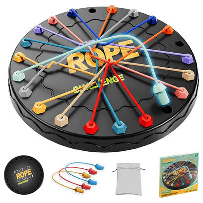 Rope Untangling Puzzle Game for Kids & Adults | 10-in-1 Twisted Rope Brain Teaser Set | Educational Strategy Toy for Family, Travel & Party Fun | Multi-Level Logic & Skill Challenge