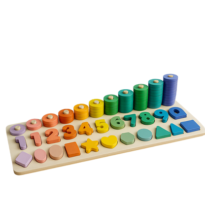 3-in-1 Number & Shape Sorting Board Game | Montessori Educational Toy for Kids 2+ Years – LetsAdore